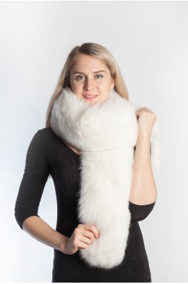 Natural White fox fur scarf
